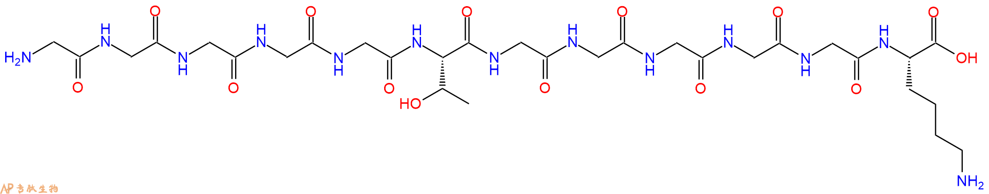 专肽生物产品H2N-Gly-Gly-Gly-Gly-Gly-Thr-Gly-Gly-Gly-Gly-Gly-Lys-OH