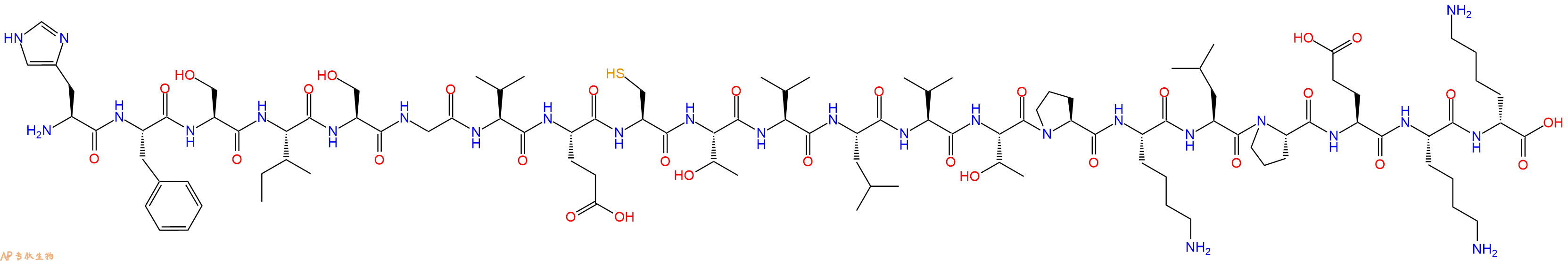 专肽生物产品H2N-His-Phe-Ser-Ile-Ser-Gly-Val-Glu-Cys-Thr-Val-Leu-Val-Thr-Pro-Lys-Leu-Pro-Glu-Lys-DLys-OH