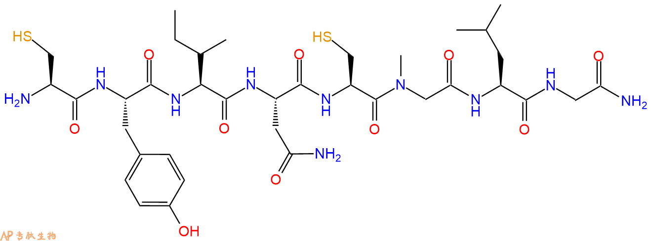 专肽生物产品H2N-Cys-Tyr-Ile-Asn-Cys-Sar-Leu-Gly-CONH2