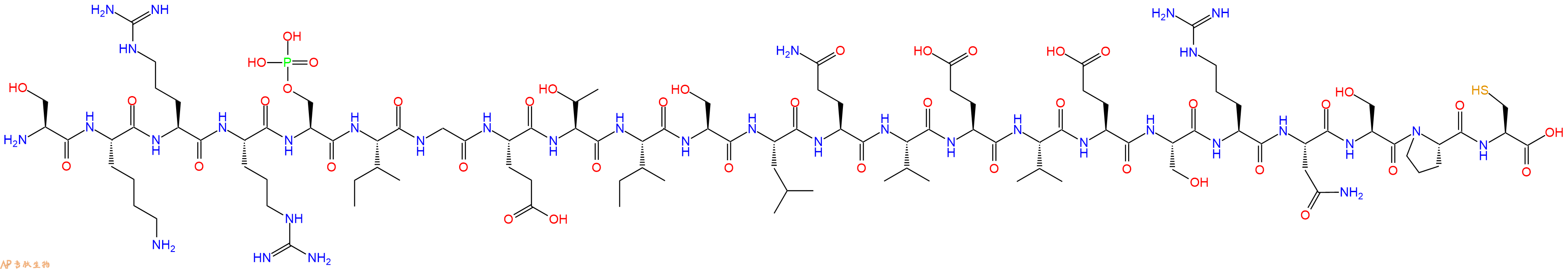 专肽生物产品H2N-Ser-Lys-Arg-Arg-Ser(PO3H2)-Ile-Gly-Glu-Thr-Ile-Ser-Leu-Gln-Val-Glu-Val-Glu-Ser-Arg-Asn-Ser-Pro-Cys-OH