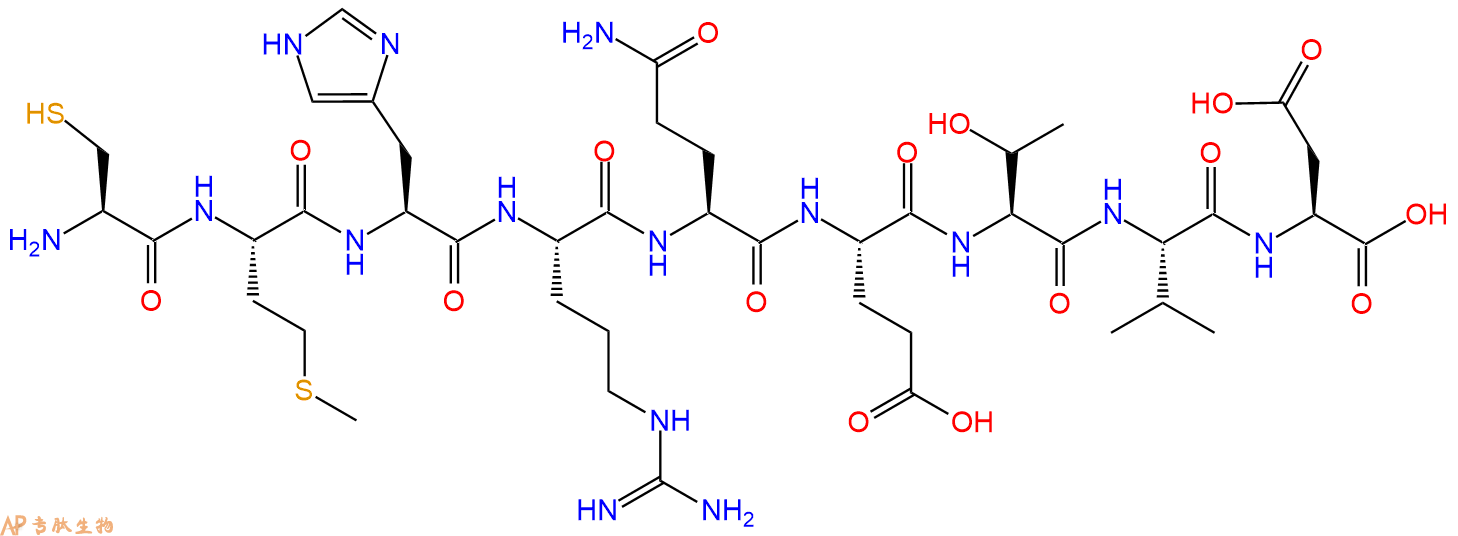 专肽生物产品H2N-Cys-Met-His-Arg-Gln-Glu-Thr-Val-Asp-OH