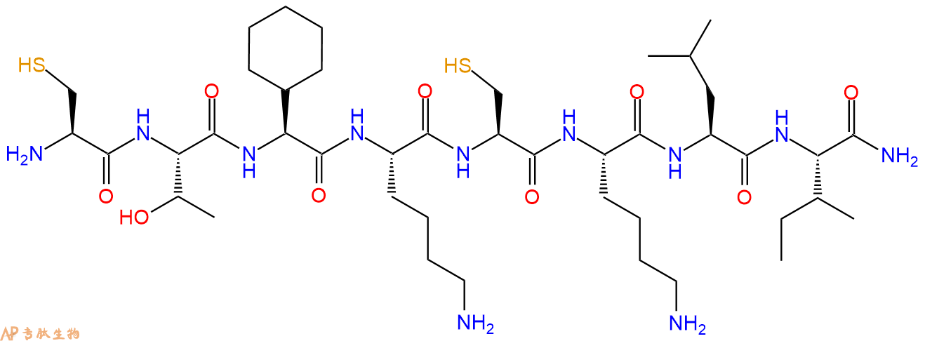 专肽生物产品H2N-Cys-Thr-Chg-Lys-Cys-Lys-Leu-Ile-CONH2