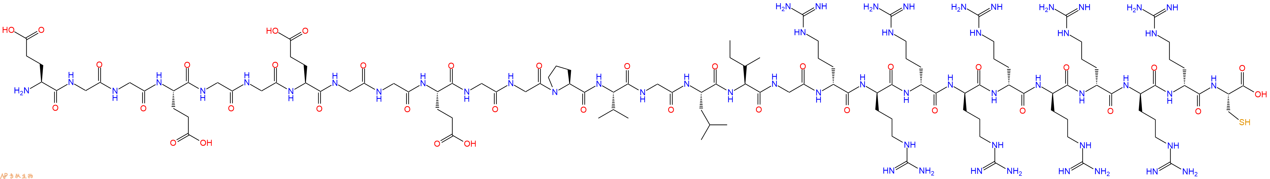 专肽生物产品H2N-Glu-Gly-Gly-Glu-Gly-Gly-Glu-Gly-Gly-Glu-Gly-Gly-Pro-Val-Gly-Leu-Ile-Gly-DArg-DArg-DArg-DArg-DArg-DArg-DArg-DArg-DArg-Cys-OH