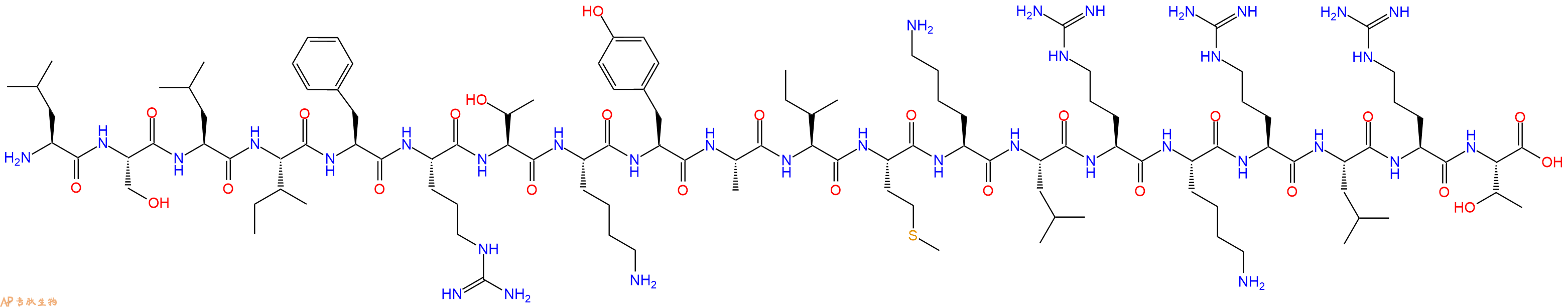 专肽生物产品H2N-Leu-Ser-Leu-Ile-Phe-Arg-Thr-Lys-Tyr-Ala-Ile-Met-Lys-Leu-Arg-Lys-Arg-Leu-Arg-Thr-OH