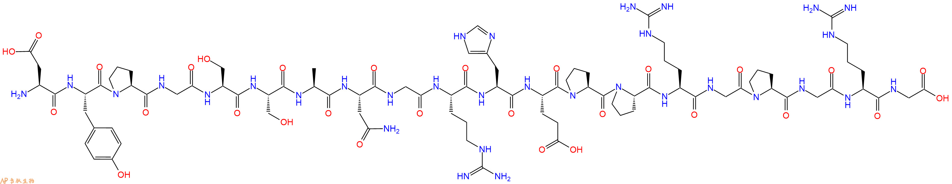 专肽生物产品H2N-Asp-Tyr-Pro-Gly-Ser-Ser-Ala-Asn-Gly-Arg-His-Glu-Pro-Pro-Arg-Gly-Pro-Gly-Arg-Gly-OH