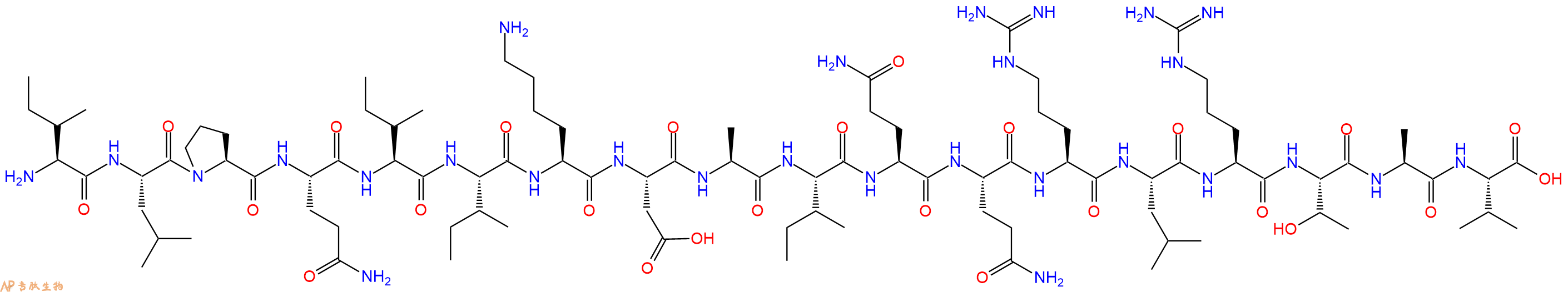 专肽生物产品H2N-Ile-Leu-Pro-Gln-Ile-Ile-Lys-Asp-Ala-Ile-Gln-Gln-Arg-Leu-Arg-Thr-Ala-Val-OH