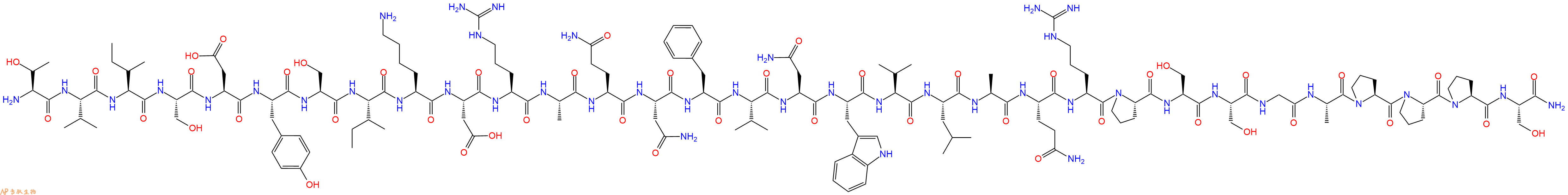 专肽生物产品H2N-Thr-Val-Ile-Ser-Asp-Tyr-Ser-Ile-Lys-Asp-Arg-Ala-Gln-Asn-Phe-Val-Asn-Trp-Val-Leu-Ala-Gln-Arg-Pro-Ser-Ser-Gly-Ala-Pro-Pro-Pro-Ser-CONH2