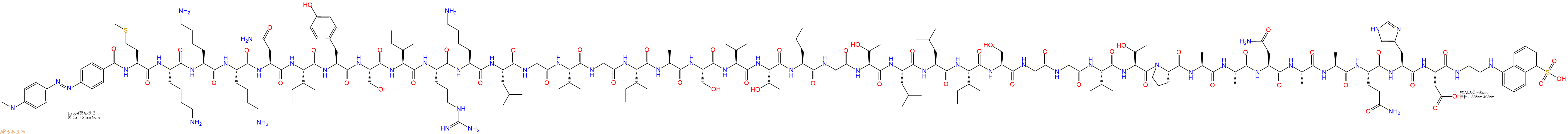专肽生物产品DABCYL-Met-Lys-Lys-Lys-Asn-Ile-Tyr-Ser-Ile-Arg-Lys-Leu-Gly-Val-Gly-Ile-Ala-Ser-Val-Thr-Leu-Gly-Thr-Leu-Leu-Ile-Ser-Gly-Gly-Val-Thr-Pro-Ala-Ala-Asn-Ala-Ala-Gln-His-Asp-EDANS