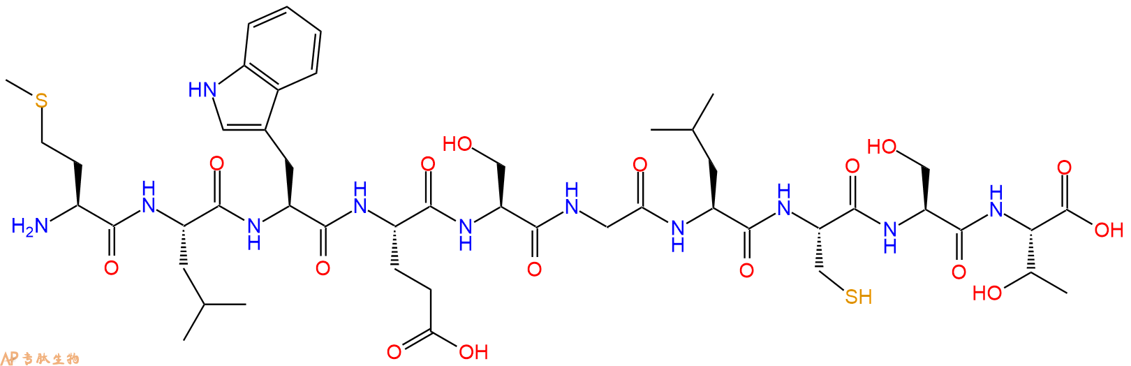 专肽生物产品H2N-Met-Leu-Trp-Glu-Ser-Gly-Leu-Cys-Ser-Thr-OH