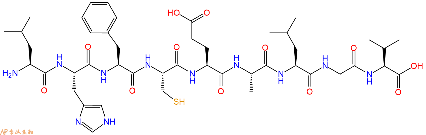 专肽生物产品H2N-Leu-His-Phe-Cys-Glu-Ala-Leu-Gly-Val-OH