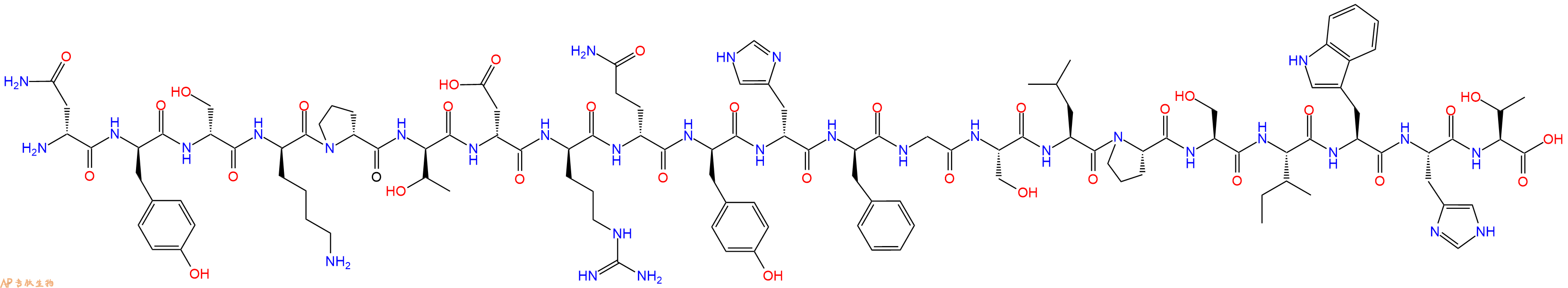 专肽生物产品H2N-DAsn-DTyr-DSer-DLys-DPro-DThr-DAsp-DArg-DGln-DTyr-DHis-DPhe-Gly-Ser-Leu-Pro-Ser-Ile-Trp-His-Thr-OH