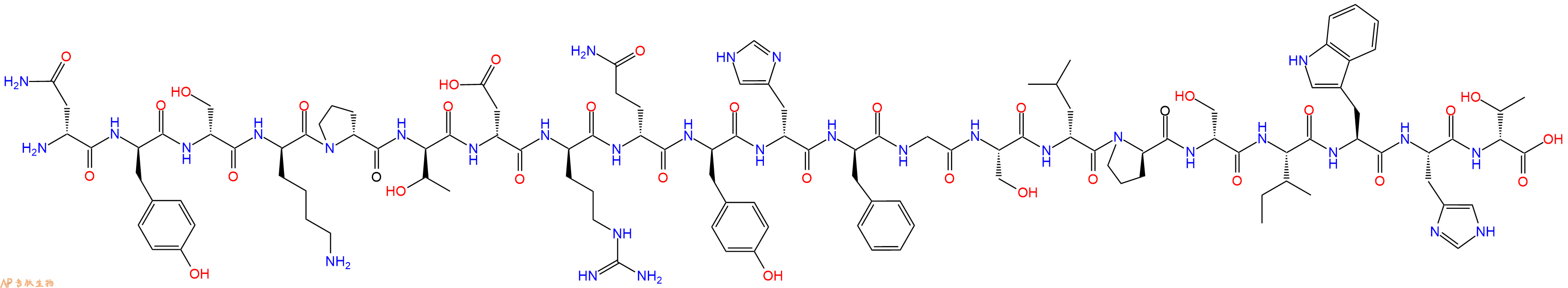 专肽生物产品H2N-DAsn-DTyr-DSer-DLys-DPro-DThr-DAsp-DArg-DGln-DTyr-DHis-DPhe-Gly-Ser-DLeu-DPro-DSer-Ile-Trp-His-DThr-OH