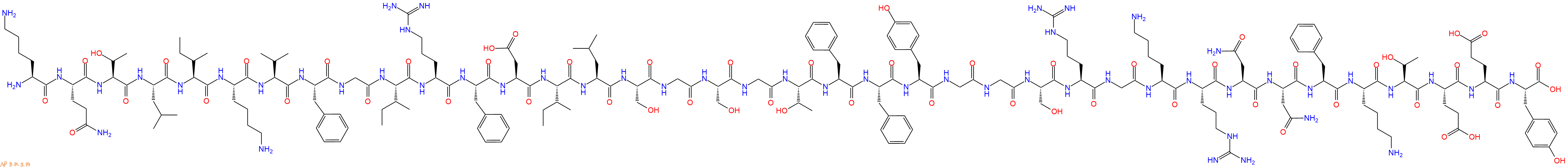 专肽生物产品H2N-Lys-Gln-Thr-Leu-Ile-Lys-Val-Phe-Gly-Ile-Arg-Phe-Asp-Ile-Leu-Ser-Gly-Ser-Gly-Thr-Phe-Phe-Tyr-Gly-Gly-Ser-Arg-Gly-Lys-Arg-Asn-Asn-Phe-Lys-Thr-Glu-Glu-Tyr-OH