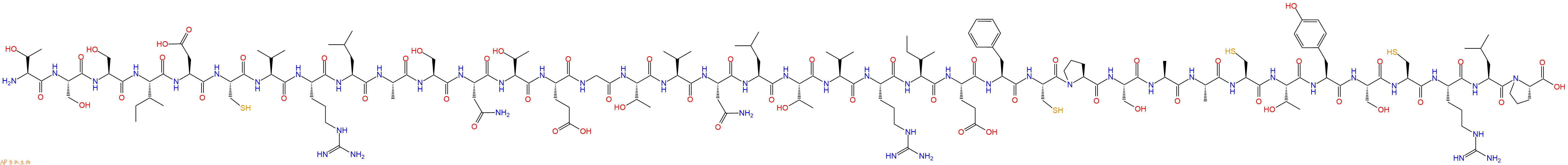 专肽生物产品H2N-Thr-Ser-Ser-Ile-Asp-Cys-Val-Arg-Leu-Ala-Ser-Asn-Thr-Glu-Gly-Thr-Val-Asn-Leu-Thr-Val-Arg-Ile-Glu-Phe-Cys-Pro-Ser-Ala-Ala-Cys-Thr-Tyr-Ser-Cys-Arg-Leu-Pro-OH