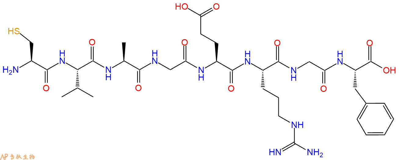 专肽生物产品H2N-Cys-Val-Ala-Gly-Glu-Arg-Gly-Phe-OH