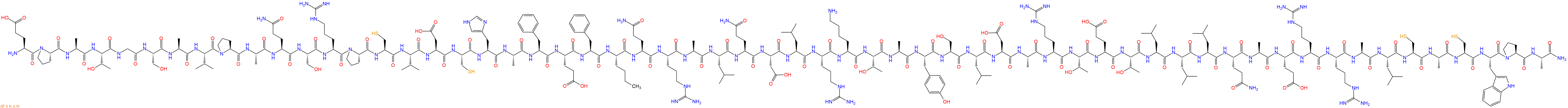 专肽生物产品H2N-Glu-Pro-Ala-Thr-Gly-Ser-Ala-Val-Pro-Ala-Gln-Ser-Arg-Pro-Cys-Val-Asp-Cys-His-Ala-Phe-Glu-Phe-Nle-Gln-Arg-Ala-Leu-Gln-Asp-Leu-Arg-Lys-Thr-Ala-Tyr-Ser-Leu-Asp-Ala-Arg-Thr-Glu-Thr-Leu-Leu-Leu-Gln-Ala-Glu-Arg-Arg-Ala-Leu-Cys-Ala-Cys-Trp-Pro-Ala-CONH2