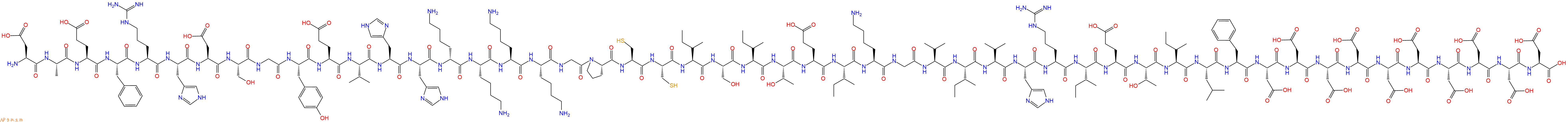 专肽生物产品H2N-Asp-Ala-Glu-Phe-Arg-His-Asp-Ser-Gly-Tyr-Glu-Val-His-His-DLys-Lys-Lys-Lys-Gly-Pro-Cys-Cys-Ile-Ser-Ile-Thr-Glu-Ile-Lys-Gly-Val-Ile-Val-His-Arg-Ile-Glu-Thr-Ile-Leu-Phe-Asp-Asp-Asp-Asp-Asp-Asp-Asp-Asp-Asp-Asp-OH