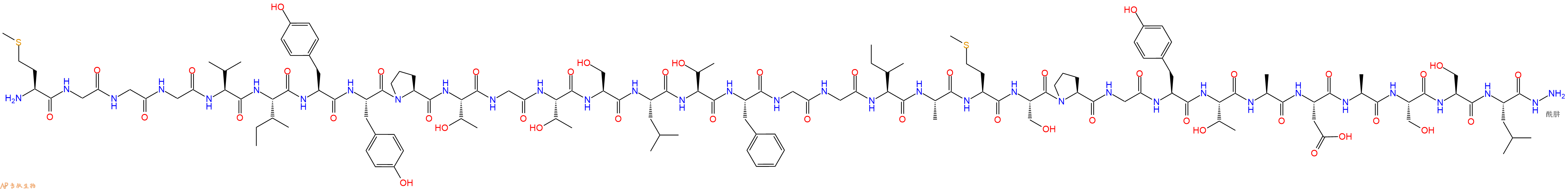 专肽生物产品H2N-Met-Gly-Gly-Gly-Val-Ile-Tyr-Tyr-Pro-Thr-Gly-Thr-Ser-Leu-Thr-Phe-Gly-Gly-Ile-Ala-Met-Ser-Pro-Gly-Tyr-Thr-Ala-Asp-Ala-Ser-Ser-Leu-Hydrazide