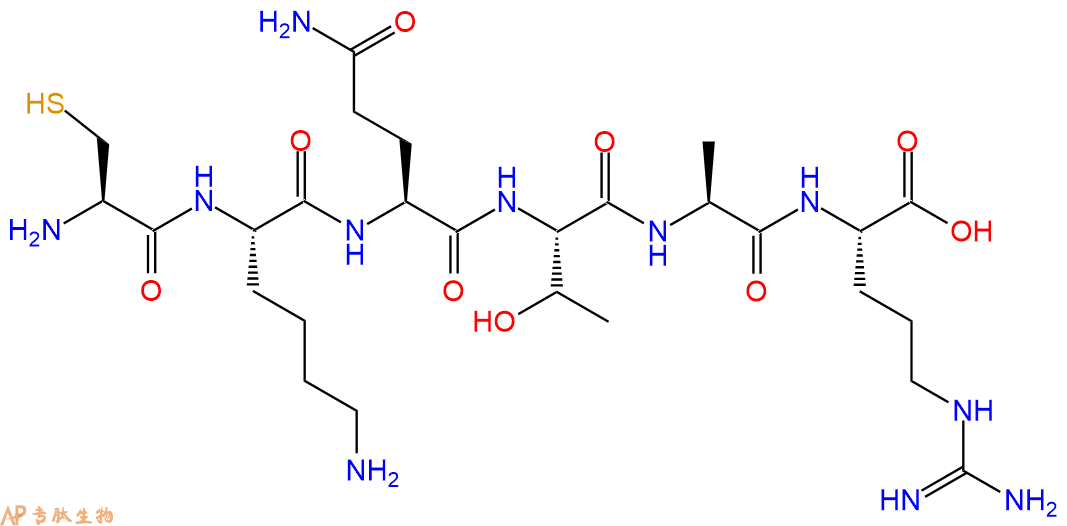 专肽生物产品H2N-Cys-Lys-Gln-Thr-Ala-Arg-OH