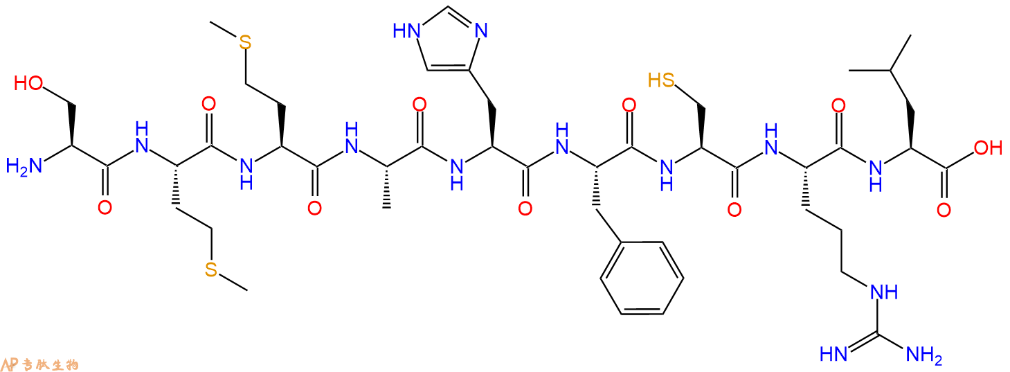 专肽生物产品H2N-Ser-Met-Met-Ala-His-Phe-Cys-Arg-Leu-OH
