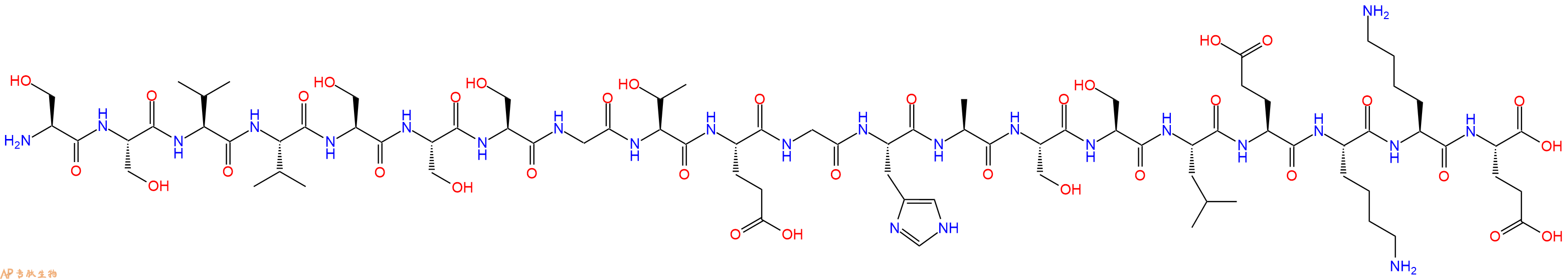 专肽生物产品H2N-Ser-Ser-Val-Val-Ser-Ser-Ser-Gly-Thr-Glu-Gly-His-Ala-Ser-Ser-Leu-Glu-Lys-Lys-Glu-OH