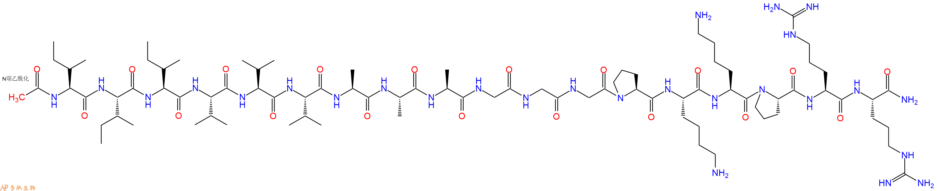专肽生物产品Ac-Ile-Ile-Ile-Val-Val-Val-Ala-Ala-Ala-Gly-Gly-Gly-Pro-Lys-Lys-Pro-Arg-Arg-CONH2