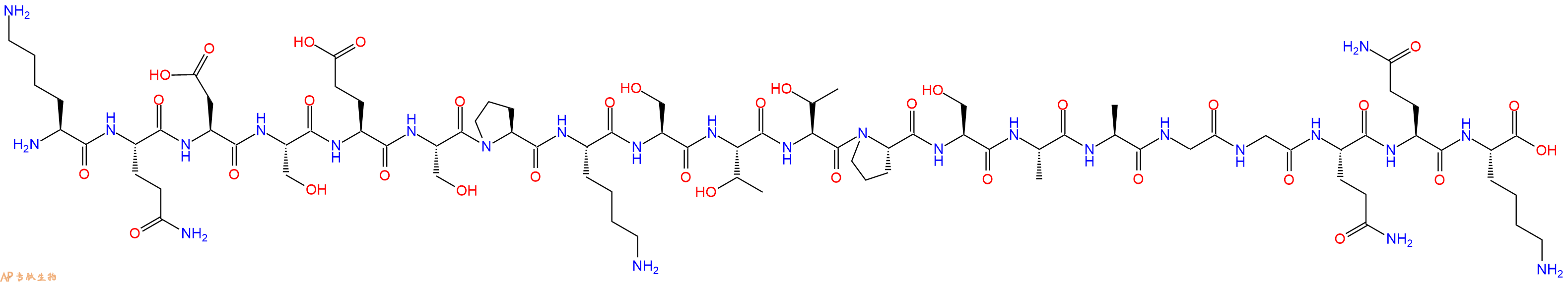 专肽生物产品H2N-Lys-Gln-Asp-Ser-Glu-Ser-Pro-Lys-Ser-Thr-Thr-Pro-Ser-Ala-Ala-Gly-Gly-Gln-Gln-Lys-OH