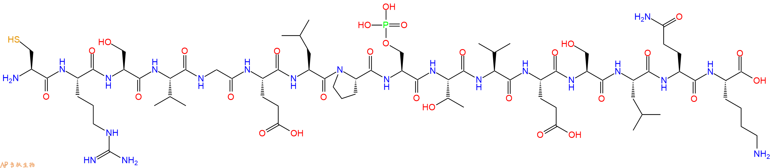 专肽生物产品H2N-Cys-Arg-Ser-Val-Gly-Glu-Leu-Pro-Ser(PO3H2)-Thr-Val-Glu-Ser-Leu-Gln-Lys-OH