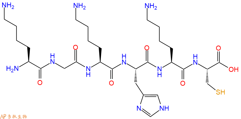 专肽生物产品H2N-Lys-Gly-Lys-His-Lys-Cys-OH