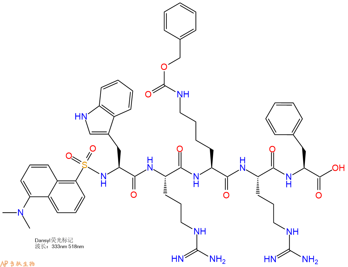 专肽生物产品Dansyl-Trp-Arg-Lys(Cbz)-Arg-Phe-OH