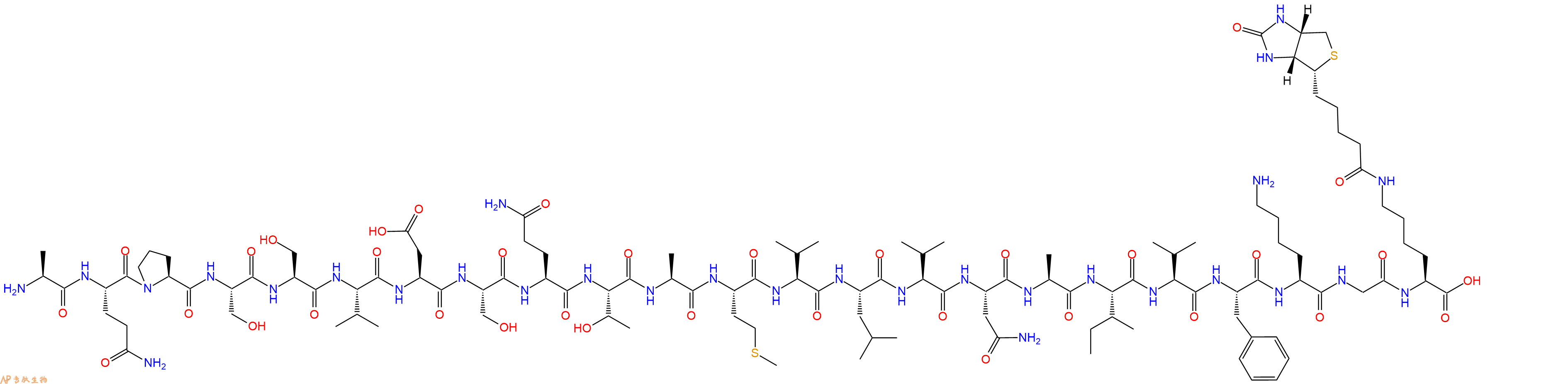 专肽生物产品H2N-Ala-Gln-Pro-Ser-Ser-Val-Asp-Ser-Gln-Thr-Ala-Met-Val-Leu-Val-Asn-Ala-Ile-Val-Phe-Lys-Gly-Lys(Biotin)-OH