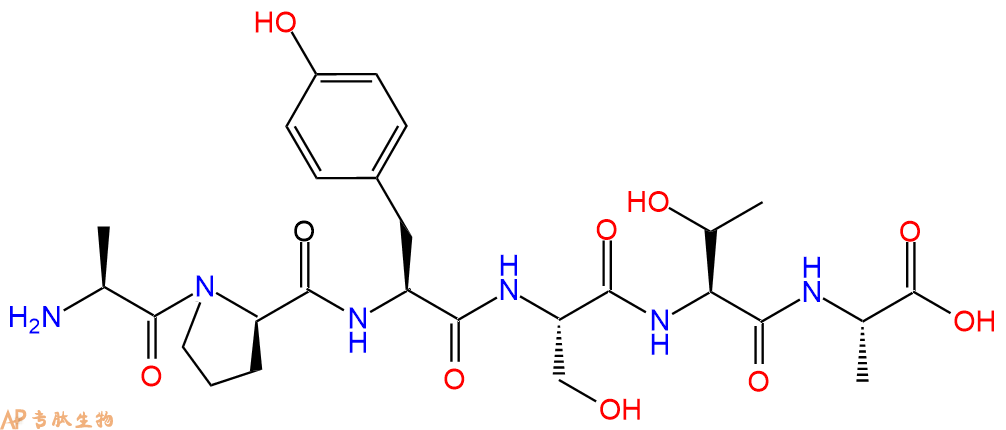 专肽生物产品H2N-Ala-DPro-Tyr-Ser-Thr-Ala-OH