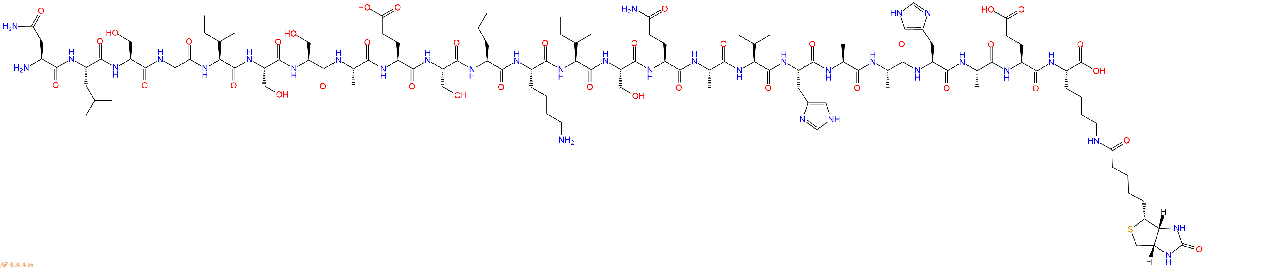 专肽生物产品H2N-Asn-Leu-Ser-Gly-Ile-Ser-Ser-Ala-Glu-Ser-Leu-Lys-Ile-Ser-Gln-Ala-Val-His-Ala-Ala-His-Ala-Glu-Lys(Biotin)-OH