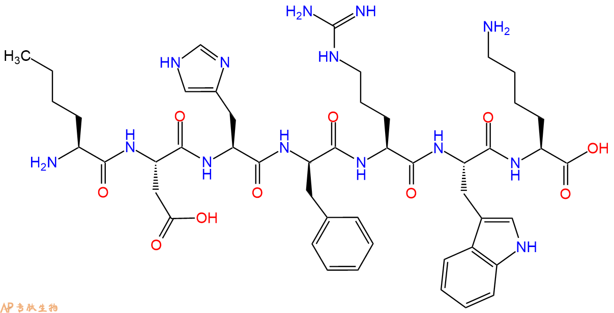 专肽生物产品H2N-Nle-Asp-His-DPhe-Arg-Trp-Lys-OH