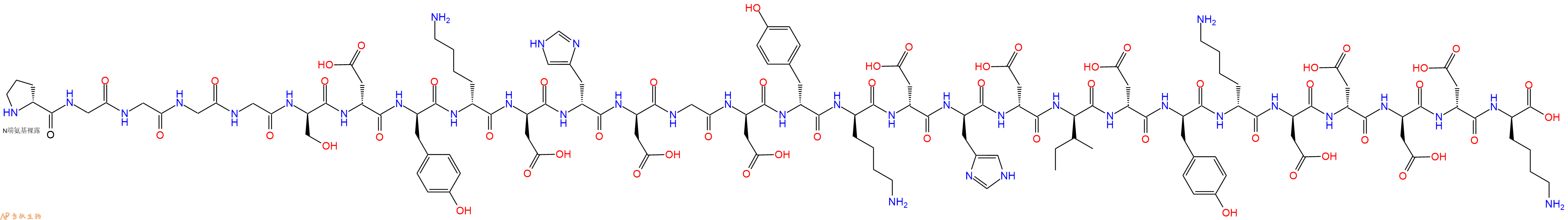 专肽生物产品H2N-DPro-Gly-Gly-Gly-Gly-DSer-DAsp-DTyr-DLys-DAsp-DHis-DAsp-Gly-DAsp-DTyr-DLys-DAsp-DHis-DAsp-DIle-DAsp-DTyr-DLys-DAsp-DAsp-DAsp-DAsp-DLys-OH