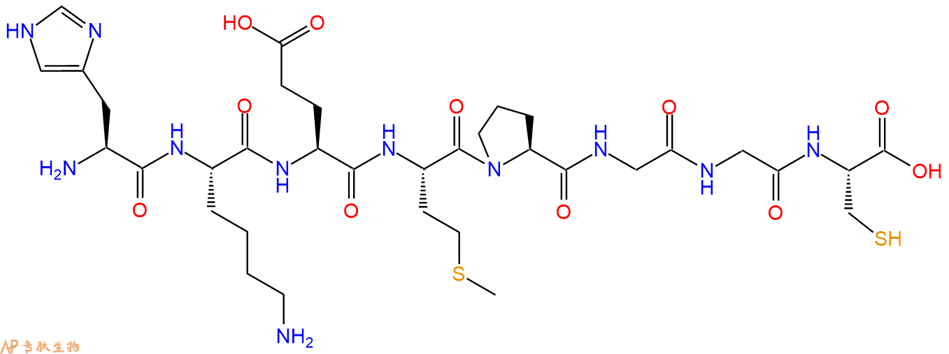 专肽生物产品H2N-His-Lys-Glu-Met-Pro-Gly-Gly-Cys-OH