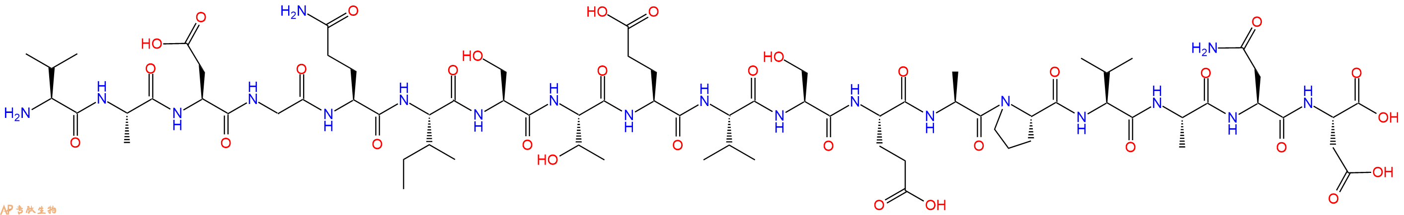 专肽生物产品H2N-Val-Ala-Asp-Gly-Gln-Ile-Ser-Thr-Glu-Val-Ser-Glu-Ala-Pro-Val-Ala-Asn-Asp-OH