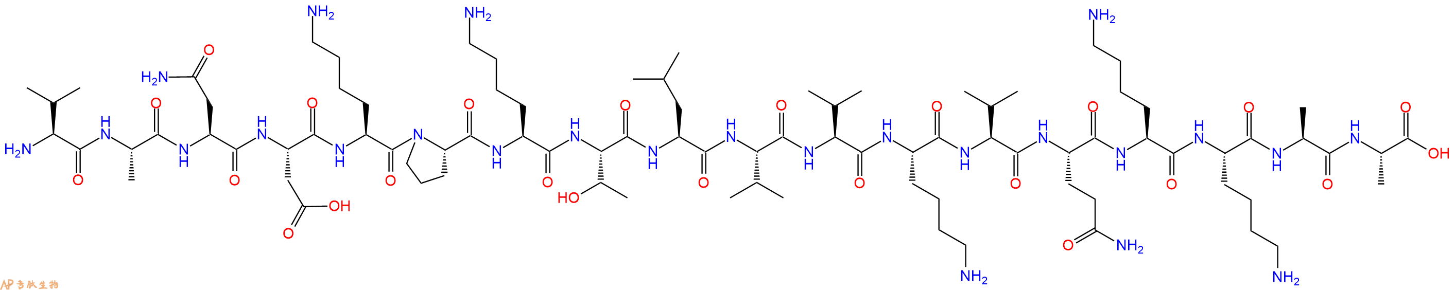 专肽生物产品H2N-Val-Ala-Asn-Asp-Lys-Pro-Lys-Thr-Leu-Val-Val-Lys-Val-Gln-Lys-Lys-Ala-Ala-OH