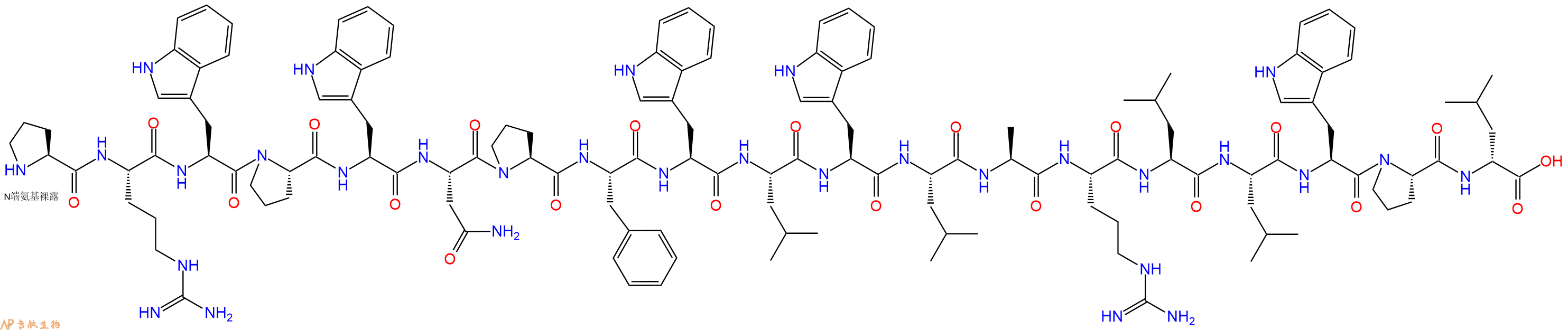 专肽生物产品H2N-Pro-Arg-Trp-Pro-Trp-Asn-Pro-Phe-Trp-Leu-Trp-Leu-Ala-Arg-Leu-Leu-Trp-Pro-DLeu-OH