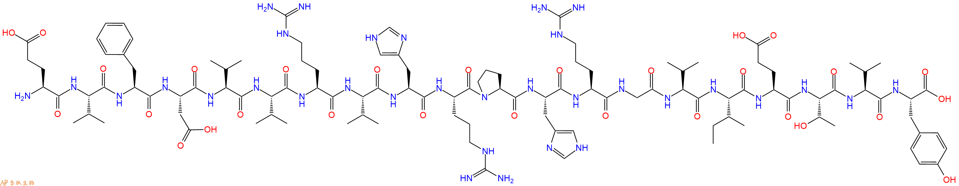 专肽生物产品H2N-Glu-Val-Phe-Asp-Val-Val-Arg-Val-His-Arg-Pro-His-Arg-Gly-Val-Ile-Glu-Thr-Val-Tyr-OH