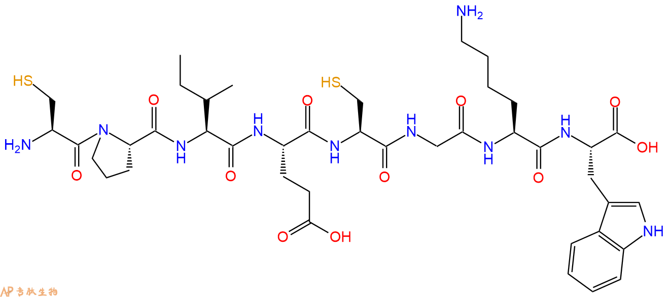 专肽生物产品H2N-Cys-Pro-Ile-Glu-Cys-Gly-Lys-Trp-OH