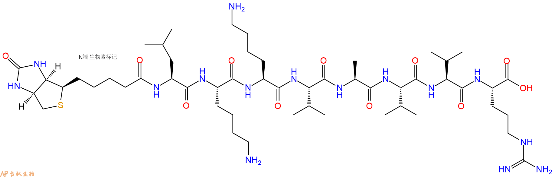 专肽生物产品Biotinyl-Leu-Lys-Lys-Val-Ala-Val-Val-Arg-OH