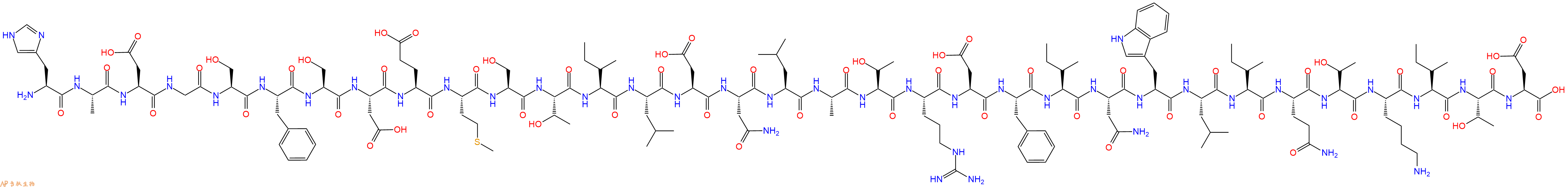 专肽生物产品H2N-His-Ala-Asp-Gly-Ser-Phe-Ser-Asp-Glu-Met-Ser-Thr-Ile-Leu-Asp-Asn-Leu-Ala-Thr-Arg-Asp-Phe-Ile-Asn-Trp-Leu-Ile-Gln-Thr-Lys-Ile-Thr-Asp-OH