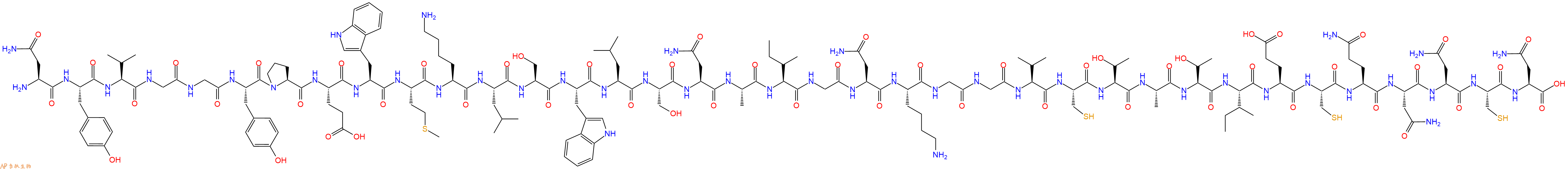 专肽生物产品H2N-Asn-Tyr-Val-Gly-Gly-Tyr-Pro-Glu-Trp-Met-Lys-Leu-Ser-Trp-Leu-Ser-Asn-Ala-Ile-Gly-Asn-Lys-Gly-Gly-Val-Cys-Thr-Ala-Thr-Ile-Glu-Cys-Gln-Asn-Asn-Cys-Asn-OH