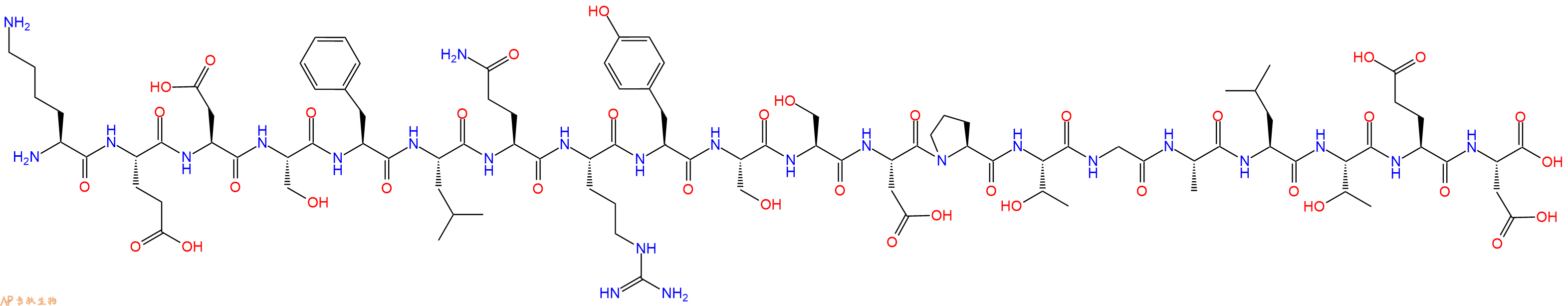 专肽生物产品H2N-Lys-Glu-Asp-Ser-Phe-Leu-Gln-Arg-Tyr-Ser-Ser-Asp-Pro-Thr-Gly-Ala-Leu-Thr-Glu-Asp-OH
