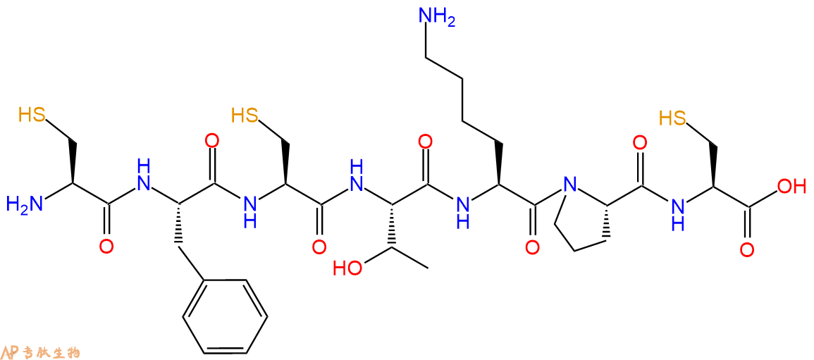 专肽生物产品H2N-Cys-Phe-Cys-Thr-Lys-Pro-Cys-OH