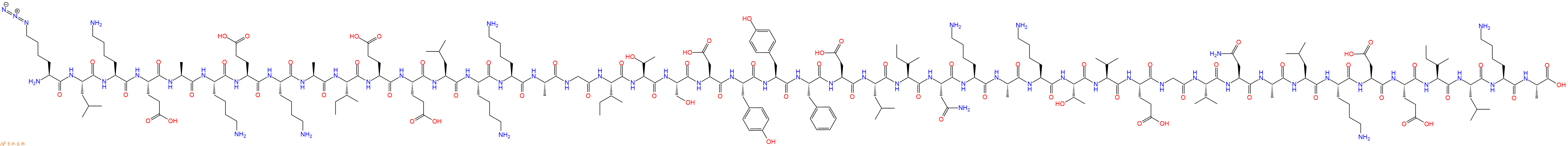 专肽生物产品H2N-Lys(N3)-Leu-Lys-Glu-Ala-Lys-Glu-Lys-Ala-Ile-Glu-Glu-Leu-Lys-Lys-Ala-Gly-Ile-Thr-Ser-Asp-Tyr-Tyr-Phe-Asp-Leu-Ile-Asn-Lys-Ala-Lys-Thr-Val-Glu-Gly-Val-Asn-Ala-Leu-Lys-Asp-Glu-Ile-Leu-Lys-Ala-OH
