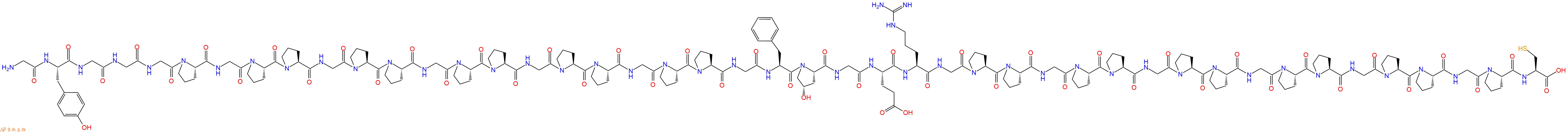 专肽生物产品H2N-Gly-Tyr-Gly-Gly-Gly-Pro-Gly-Pro-Pro-Gly-Pro-Pro-Gly-Pro-Pro-Gly-Pro-Pro-Gly-Pro-Pro-Gly-Phe-Hyp-Gly-Glu-Arg-Gly-Pro-Pro-Gly-Pro-Pro-Gly-Pro-Pro-Gly-Pro-Pro-Gly-Pro-Pro-Gly-Pro-Cys-OH