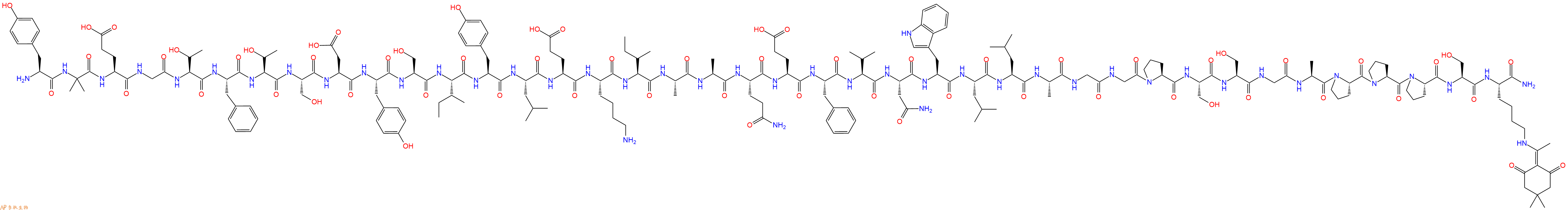 专肽生物产品H2N-Tyr-Aib-Glu-Gly-Thr-Phe-Thr-Ser-Asp-Tyr-Ser-Ile-Tyr-Leu-Glu-Lys-Ile-Ala-Ala-Gln-Glu-Phe-Val-Asn-Trp-Leu-Leu-Ala-Gly-Gly-Pro-Ser-Ser-Gly-Ala-Pro-Pro-Pro-Ser-Lys(Dde)-CONH2