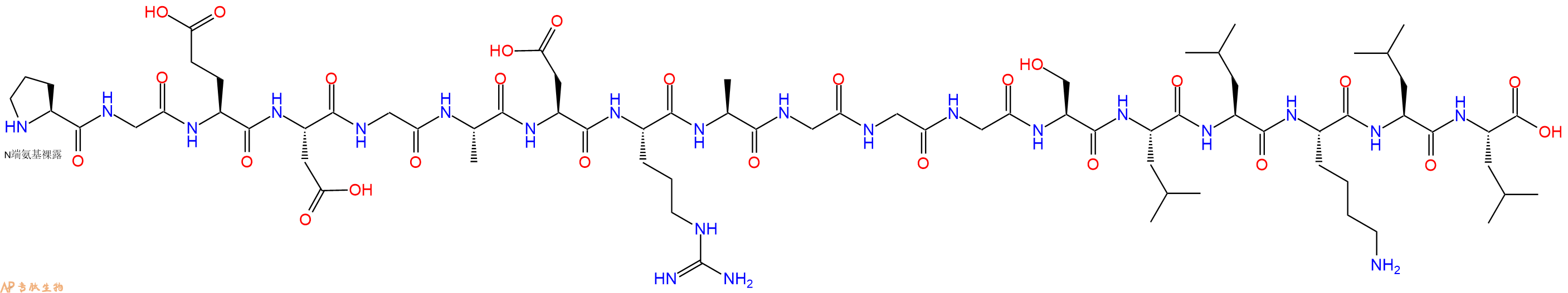 专肽生物产品H2N-Pro-Gly-Glu-Asp-Gly-Ala-Asp-Arg-Ala-Gly-Gly-Gly-Ser-Leu-Leu-Lys-Leu-Leu-OH